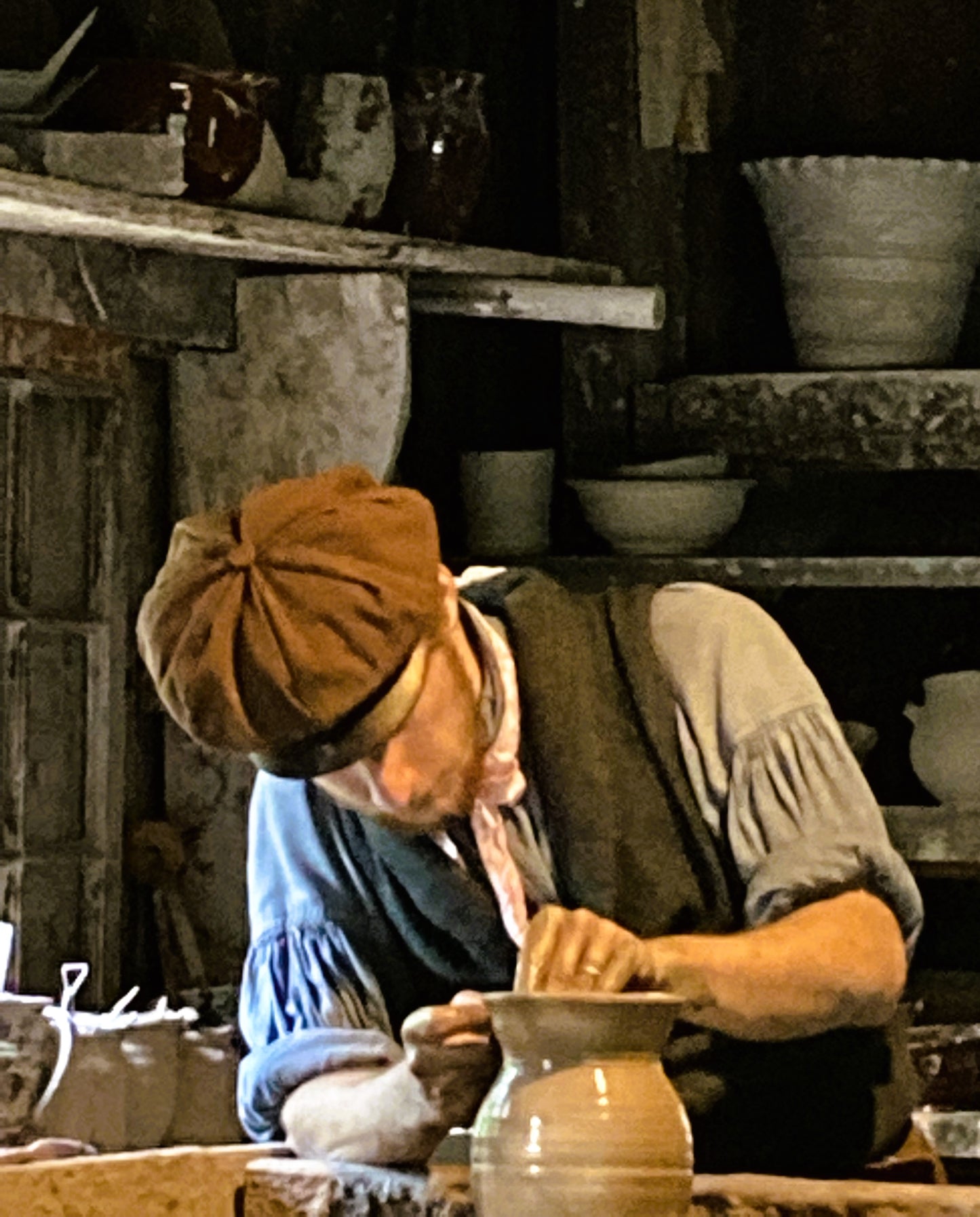 Our potter hard at work.